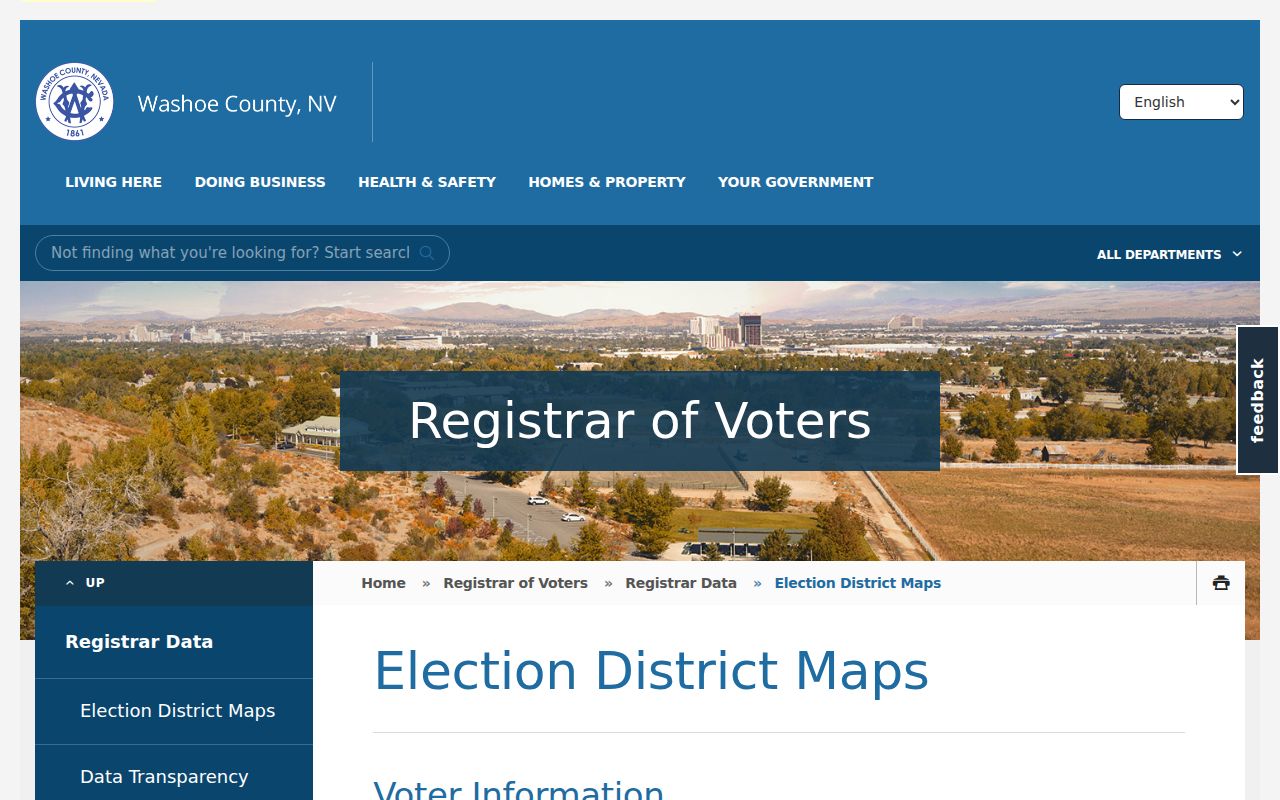 Sun Valley neighbors Washoe voter district map