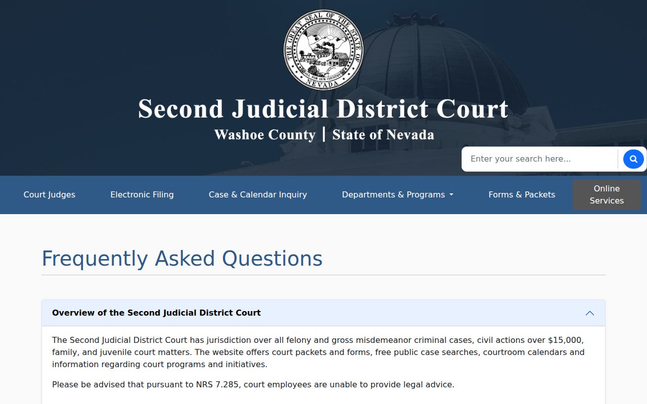 Sun Valley resident lookup using Second Judicial District Court case guidance